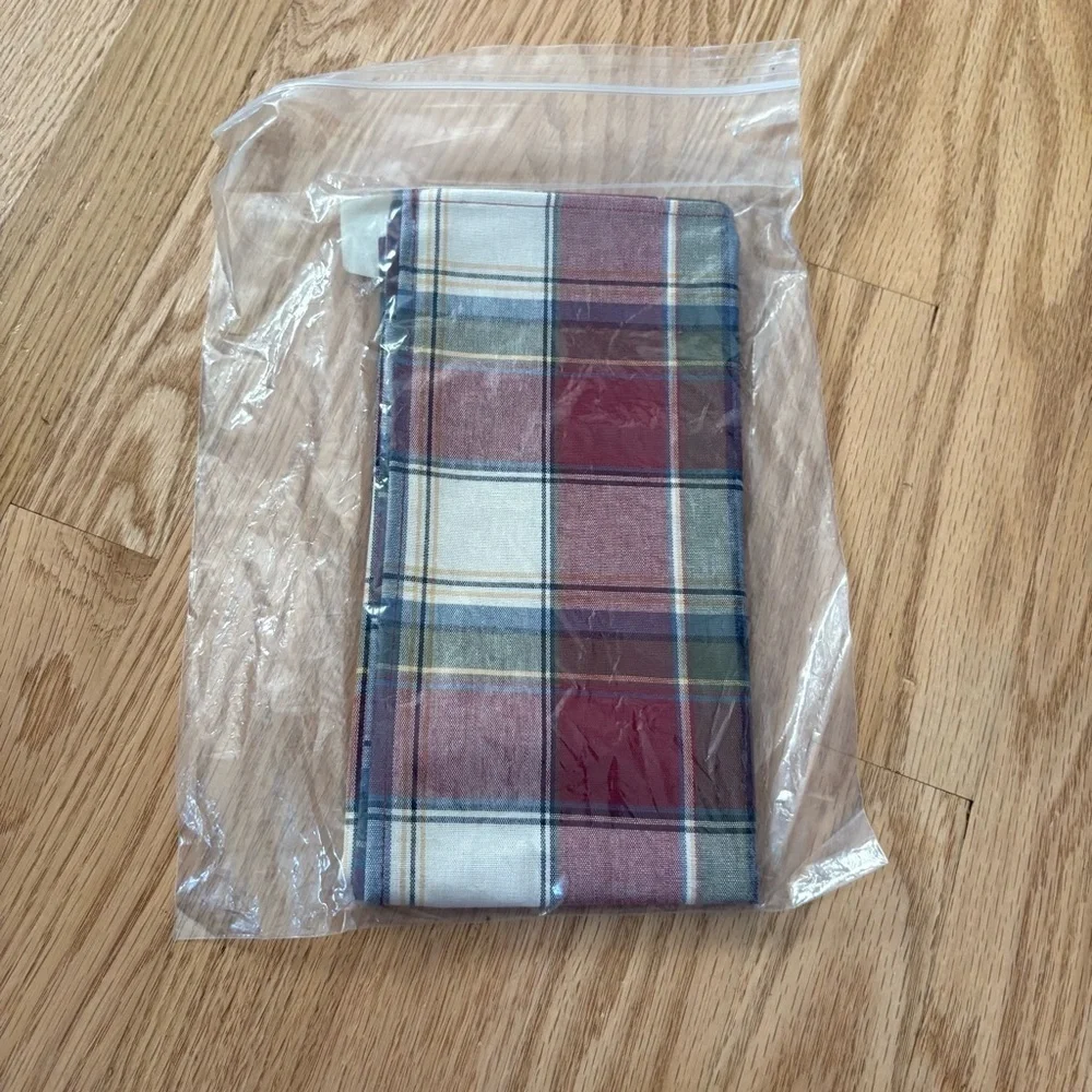 Longaberger Napkin 2-Pack Paprika Plaid NEW Vintage Red Blue Green White Basket